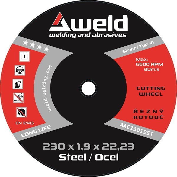 Řezný kotouč Aweld CW 230x1,9x22,23 mm, ocel Řezný kotouč Aweld CW 230x1,9x22,23 mm, ocel
