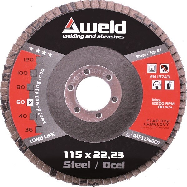 Lamelový kotouč Aweld FD 115/60 - korund, ocel Lamelový kotouč Aweld FD 115/60 - korund, ocel
